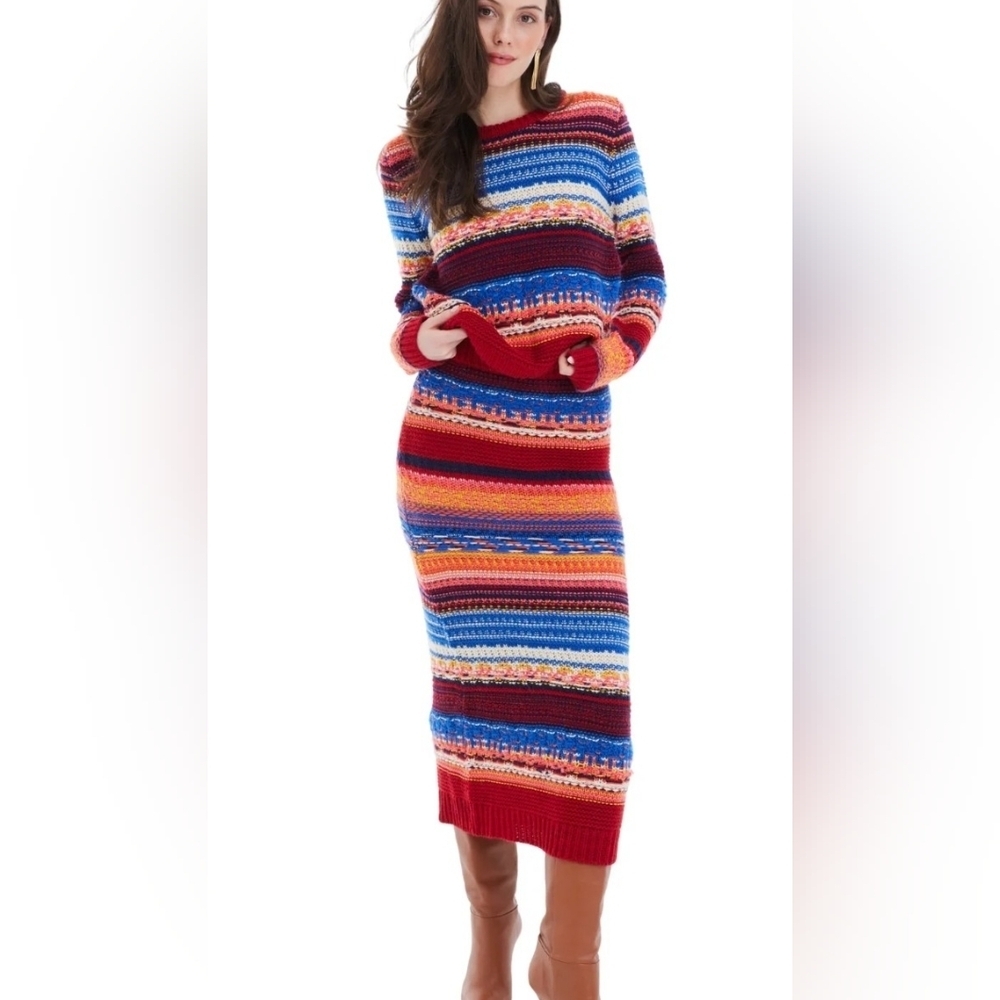 Allison New York NWT Colorful Striped Knit Sweater Size Small PTP 19